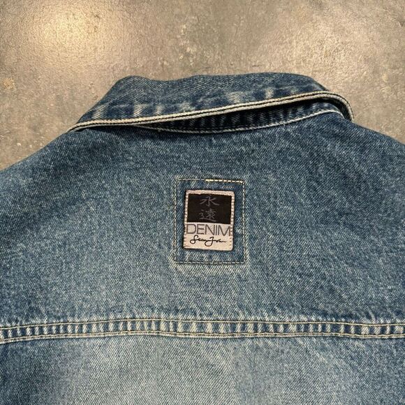 2000s Sean John Blue Denim Button Up Jacket Men’s Size Medium Heavy Streetwear - Picture 13 of 16